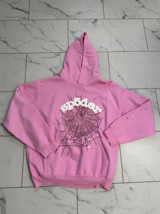 Sp5der Worldwide Hoodie Pink Color Way