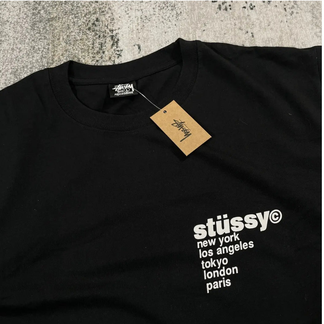 Stussy Strawberry Tee – Black SS22 Graphic T-Shirt